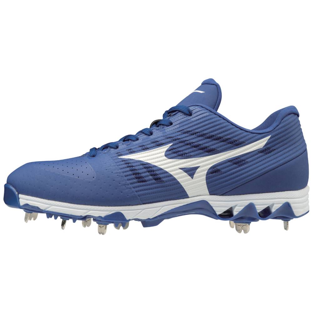 Mizuno Men's 9-Spike Ambition Low Metal Baseball Cleats Royal/White (320583-FQY)